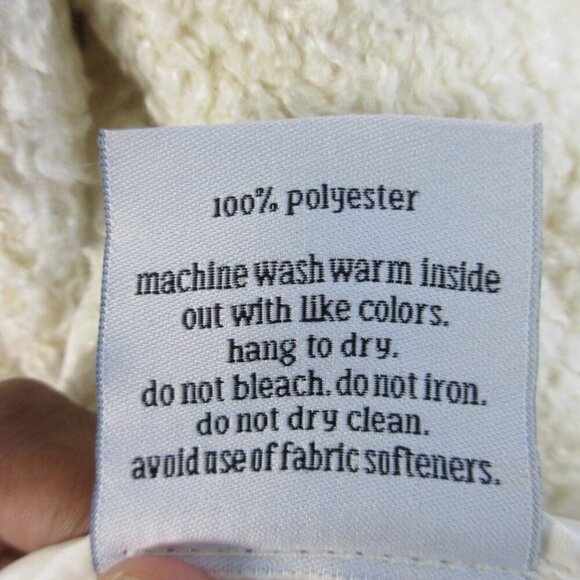 Dudley Stephens Women's Fleece Coat Jacket M Ivory Pockets Fuzzy Cozy Luxury 844 - Picture 5 of 12